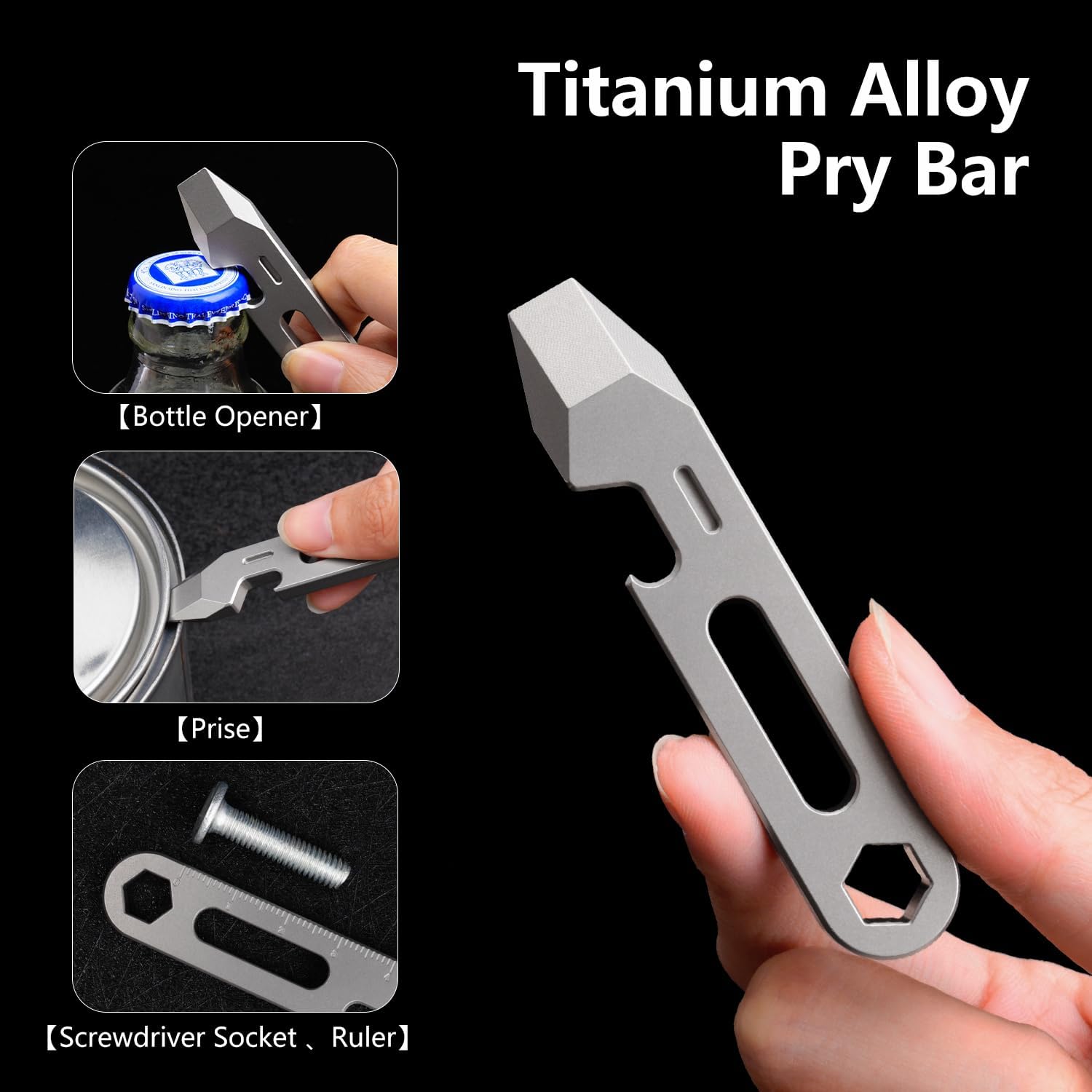 4-in-1 Titanium EDC Pry Bar Mu - Titanium Pry Bar ulasan dan harga