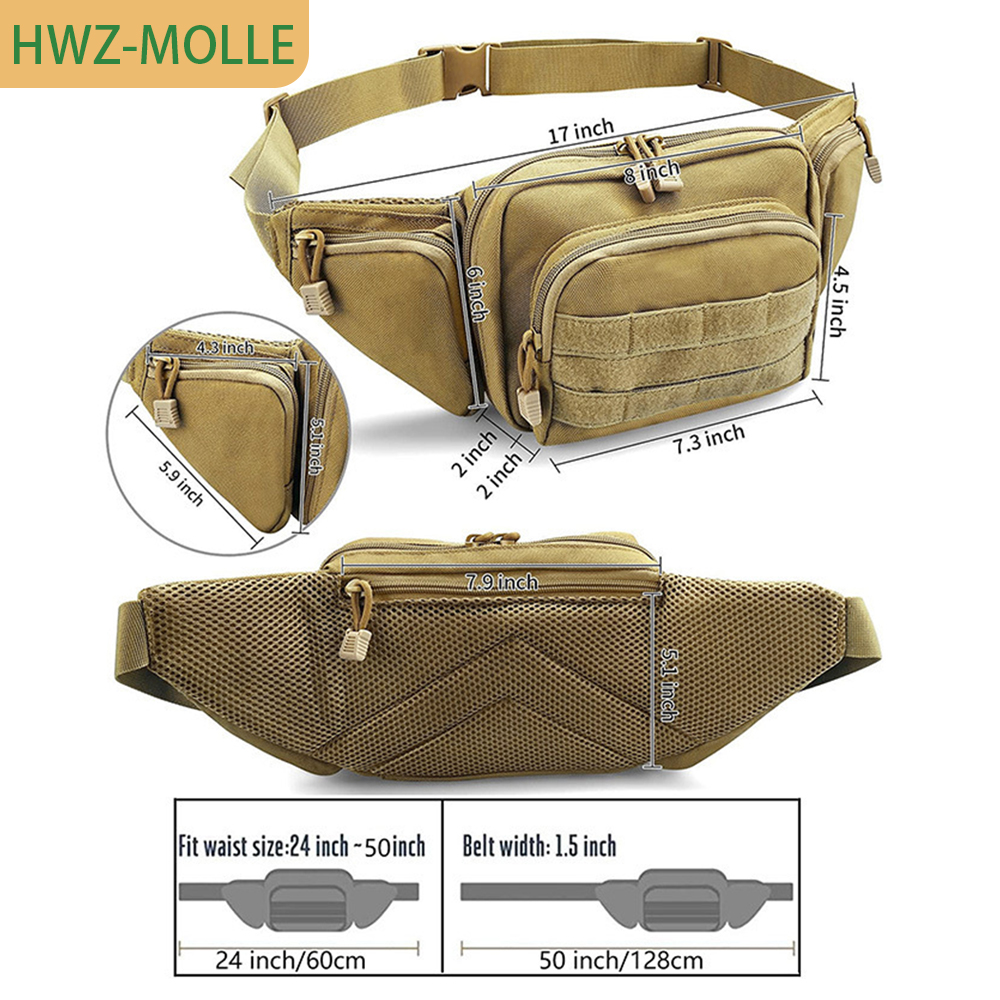Tactical Molle Fanny Pack Wais - Edc Carry Fanny Pack ulasan dan harga