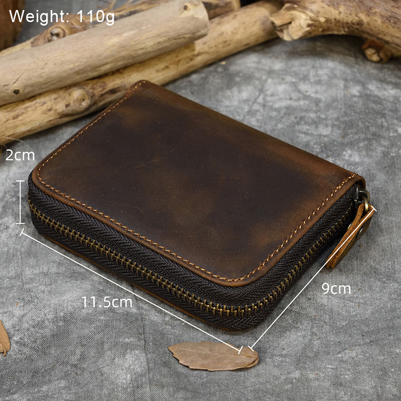 Men Crazy horse Genuine Leathe - Edc Carry Card ulasan dan harga