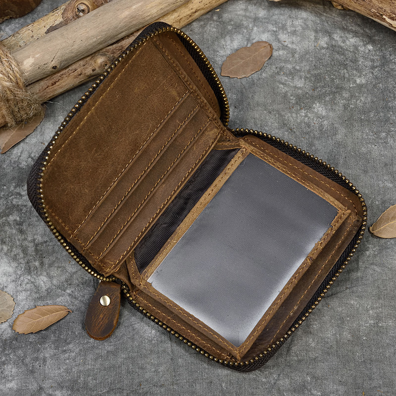 Men Crazy horse Genuine Leathe - Edc Carry Card ulasan dan harga