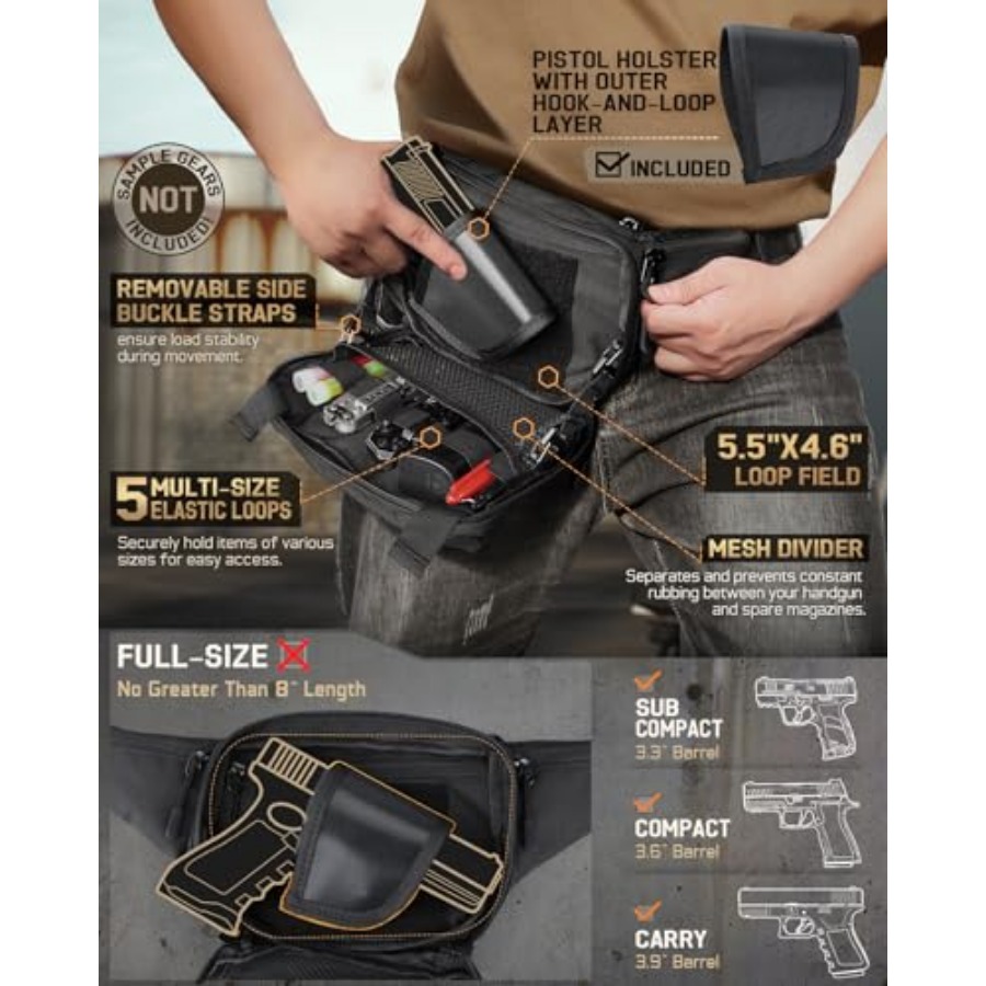 Tactical Concealed Carry Fanny - Edc Carry Fanny Pack ulasan dan harga