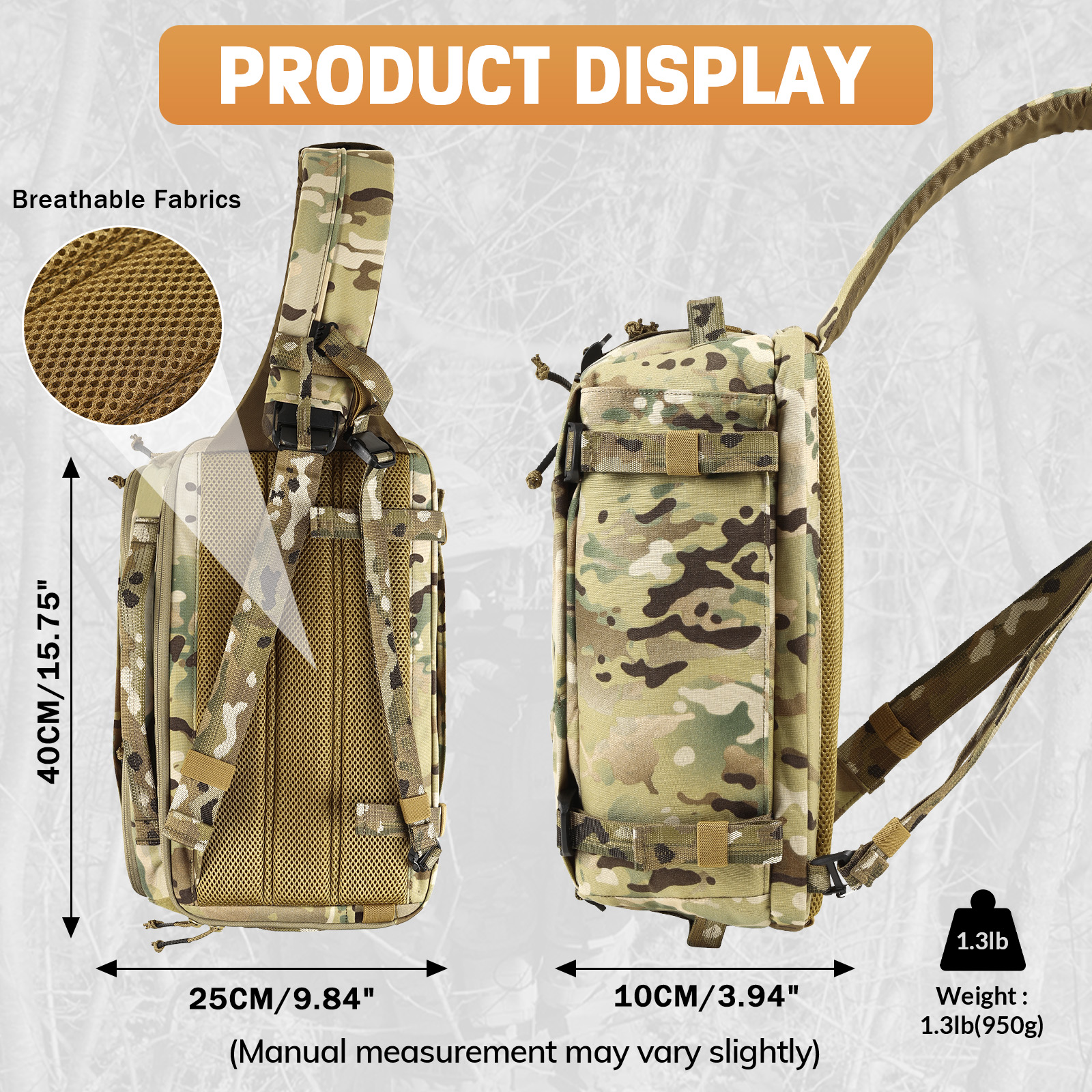 VOTAGOO 13L Tactical Sling Bag - Edc Carry Bag For Men ulasan dan harga