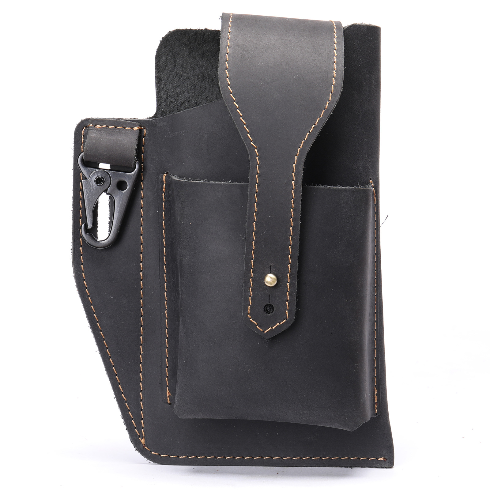 Crazy Horse Leather Phone Hols - Edc Carry Bag For Men ulasan dan harga