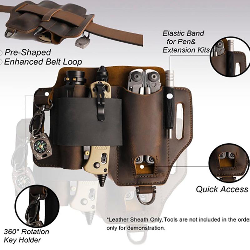 Men Leather EDCs Organizer She - Edc Carry Flashlight ulasan dan harga